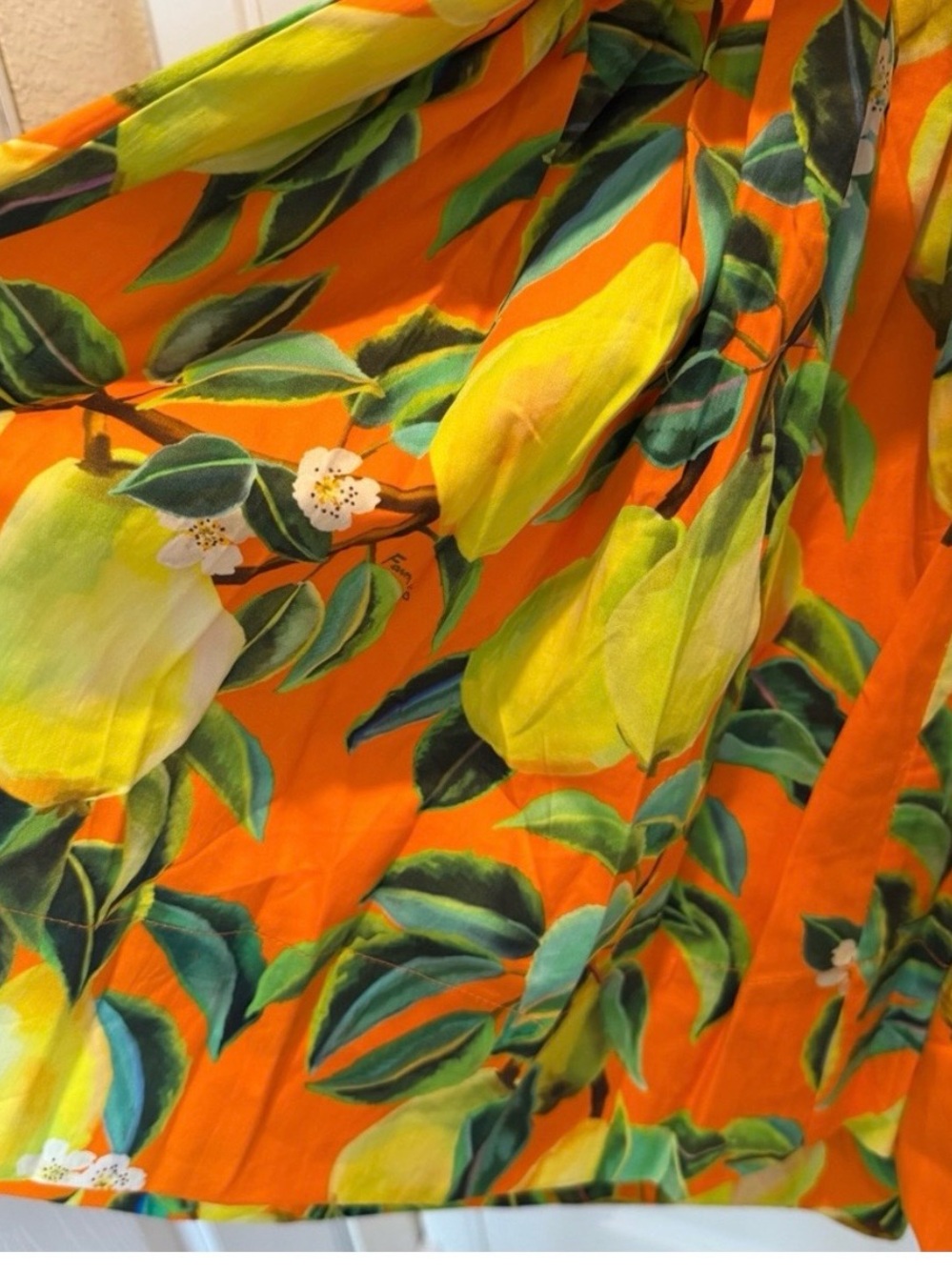 Farm Rio Orange Pear Print Dress - Picture 7 of 10